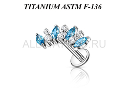 Лабрет из титана Ti Metal агерантум