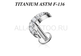 Лабрет из титана Ti Metal полумесяц