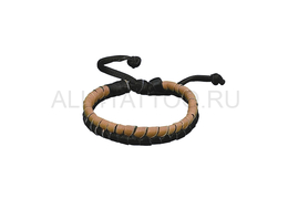 Браслет из кожи плетённый коричнево-чёрный