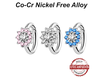 Кликер Steel and Silver фианитовый цветок