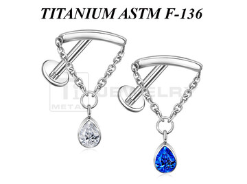 Лабрет из титана Ti Metal изера