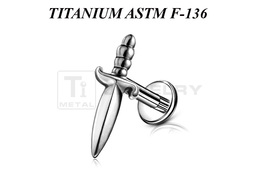 Лабрет из титана Ti Metal булат Лабрет из титана Ti Metal булат