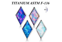 Накрутка из титана Ti Metal опаловый ромб Накрутка из титана Ti Metal опаловый ромб