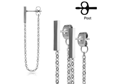 Серьги с цепочкой, пара