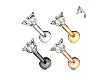 Лабрет с треугольным стразом