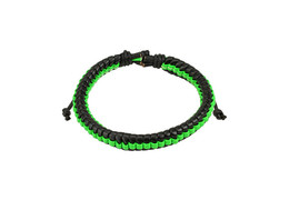 Браслет из кожи зелёный луч