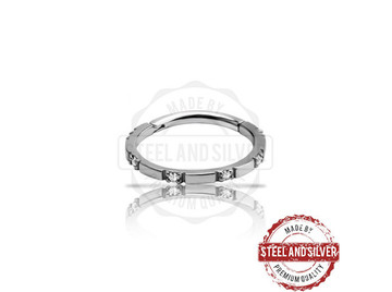 Кликер Steel and Silver стальной с Premium Zirconia