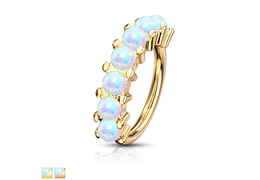 Кольцо раздвижное с золотым покрытием и кристаллами