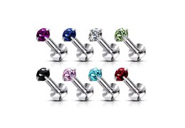 Лабрет со стразом в лапках