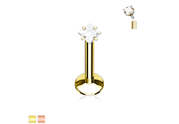 Лабрет со стразом ромб