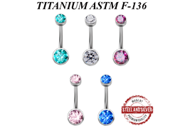 Банан титановый Steel and Silver с Premium Zirconia