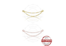 Двойная цепочка для пирсинга Steel and Silver со вставками