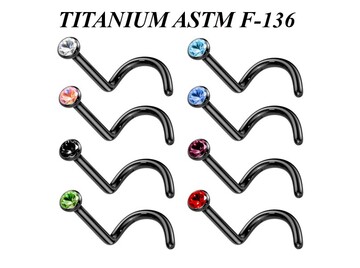 Ностил из титана Ti Metal с покрытием и стразом
