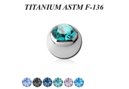 Шарик из титана со стразом Шарик из титана со стразом