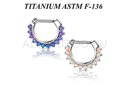 Кликер из титана Ti Metal с опалами