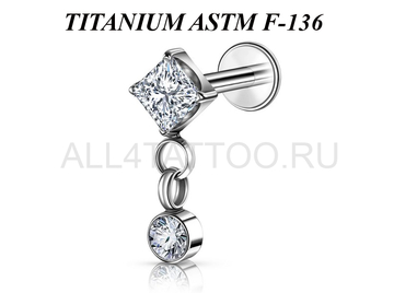 Лабрет из титана Ti Metal изара
